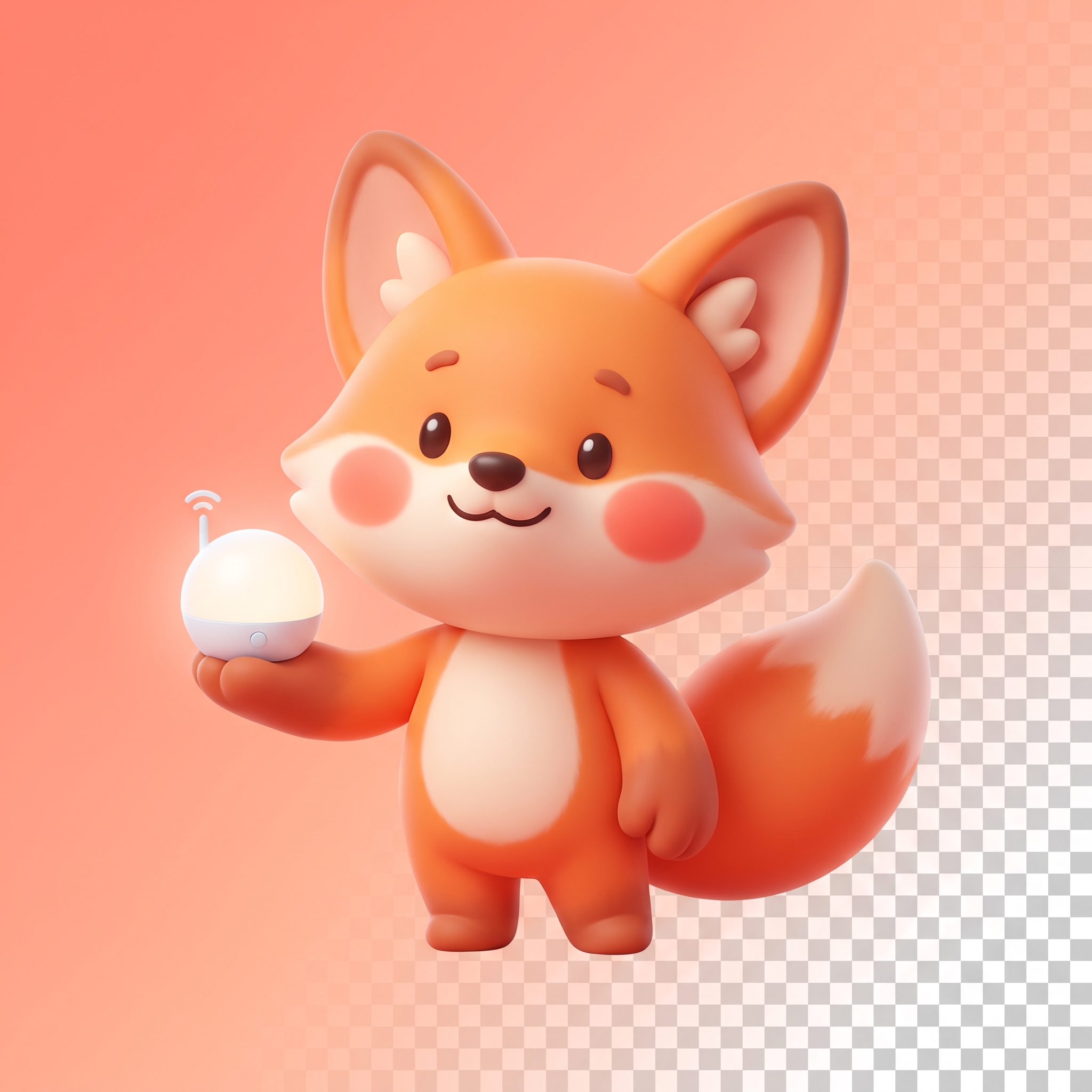 A friendly fox mascot waving — Jiason's brand mascot